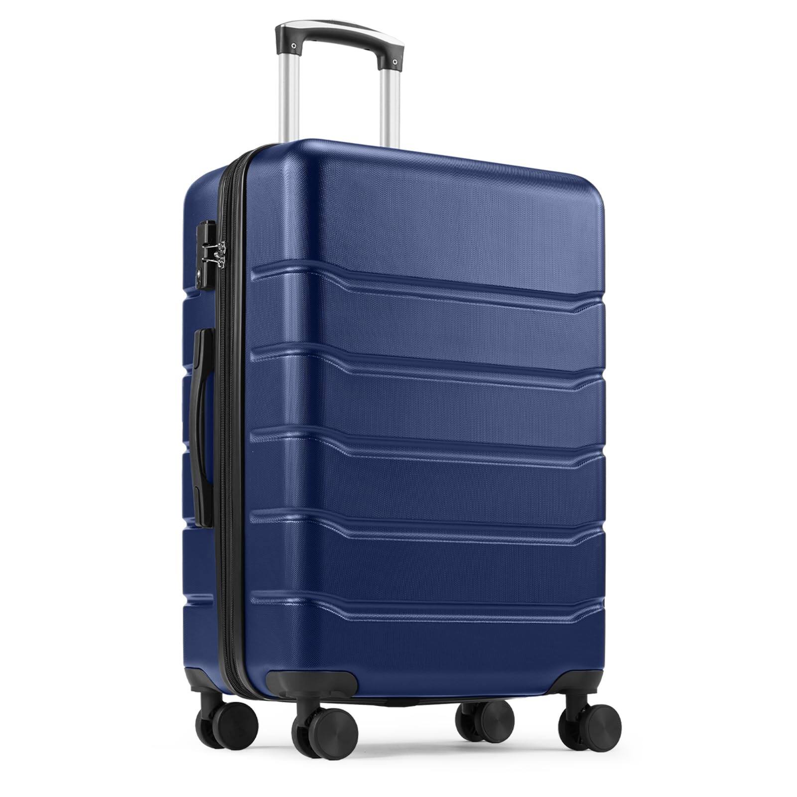 Front. DORLUKFU - 28 Inch Luggage Suitcase with TSA Lock, Hard Shell Rolling Suitcase with Spinner Wheels, Expandable Lightweight Luggage, - Blue.