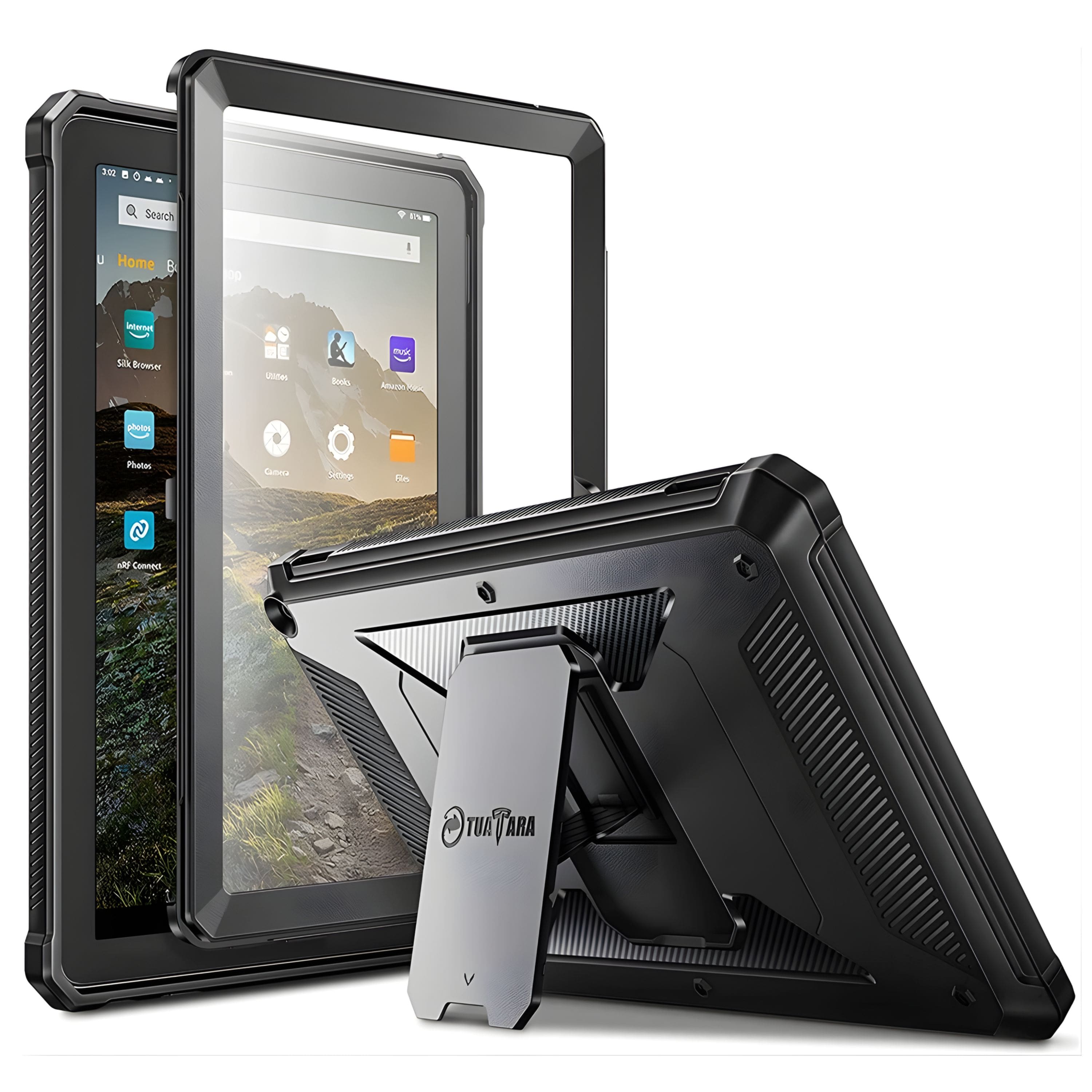 Kitcheniva - Fire HD 10 Plus 11th Gen 2021 Tablet Case Hybrid Shockproof Cover With Kickstand - Black