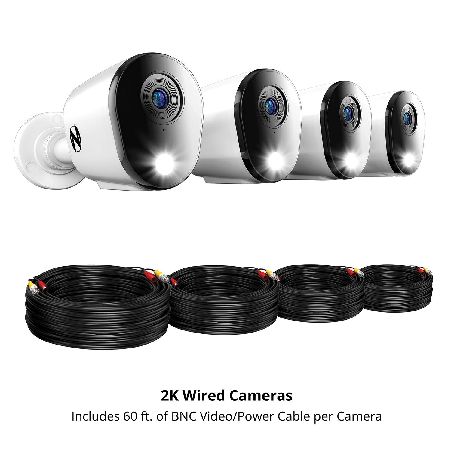 2K Wired Cameras  
Includes 60 ft. of BNC Video/Power Cable per Camera