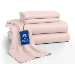 Lux Decor Collection - 4-Piece Queen Bed Sheet Set, Ultra Soft Microfiber, Deep Pocket, Wrinkle-Resistant, Hypoallergenic, All-Season Comfort - Baby Pink