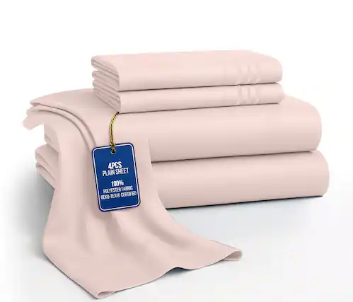 4PCS PLAIN SHEET 100% POLYESTER FABRIC OEKO-TEX® CERTIFIED