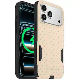 OtterBox - Artist Edition MagSafe Commuter Series Case for iPhone 17 Pro Max - Sandstone Pink Hearts