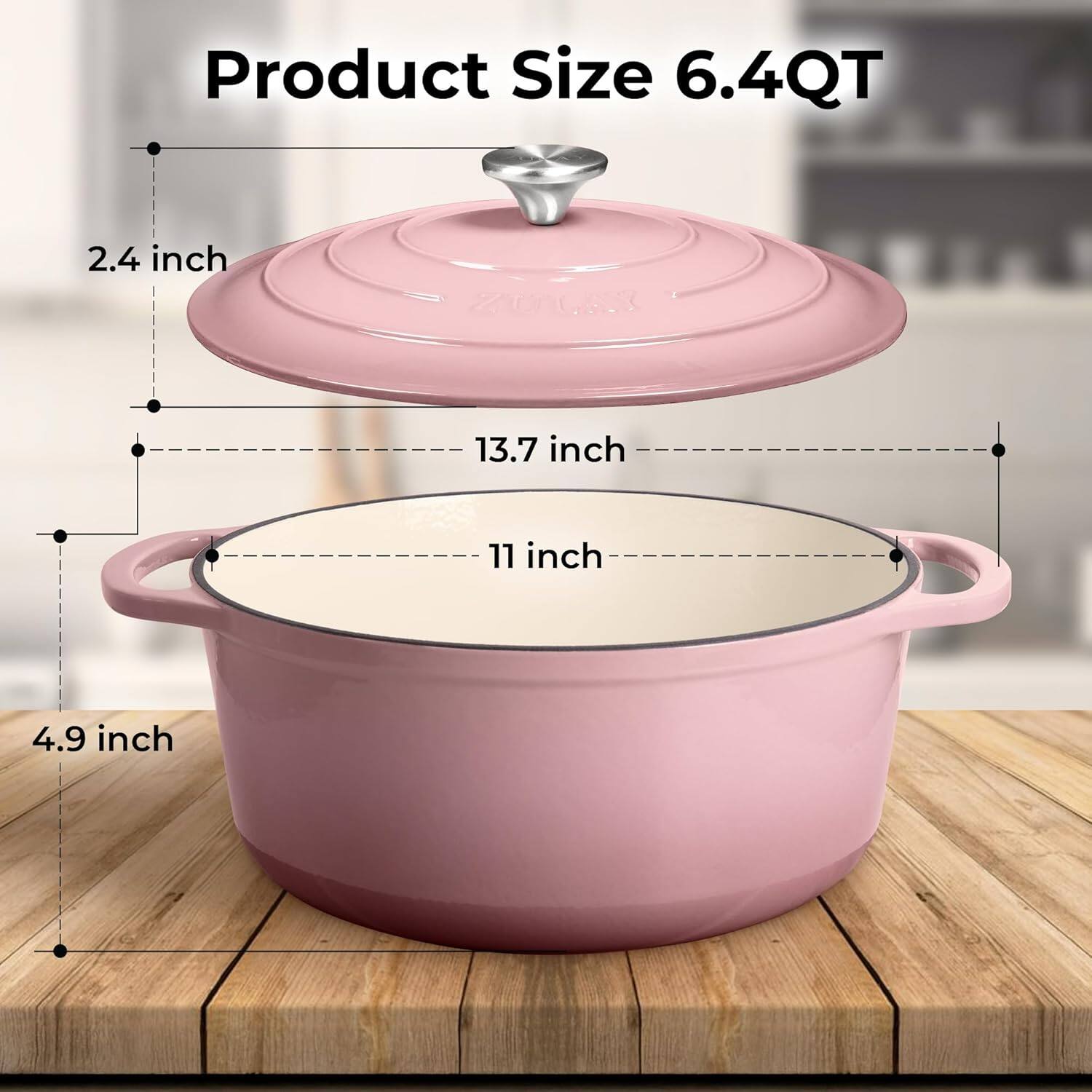 Product Size 6.4QT

- 2.4 inch
- 13.7 inch
- 11 inch
- 4.9 inch