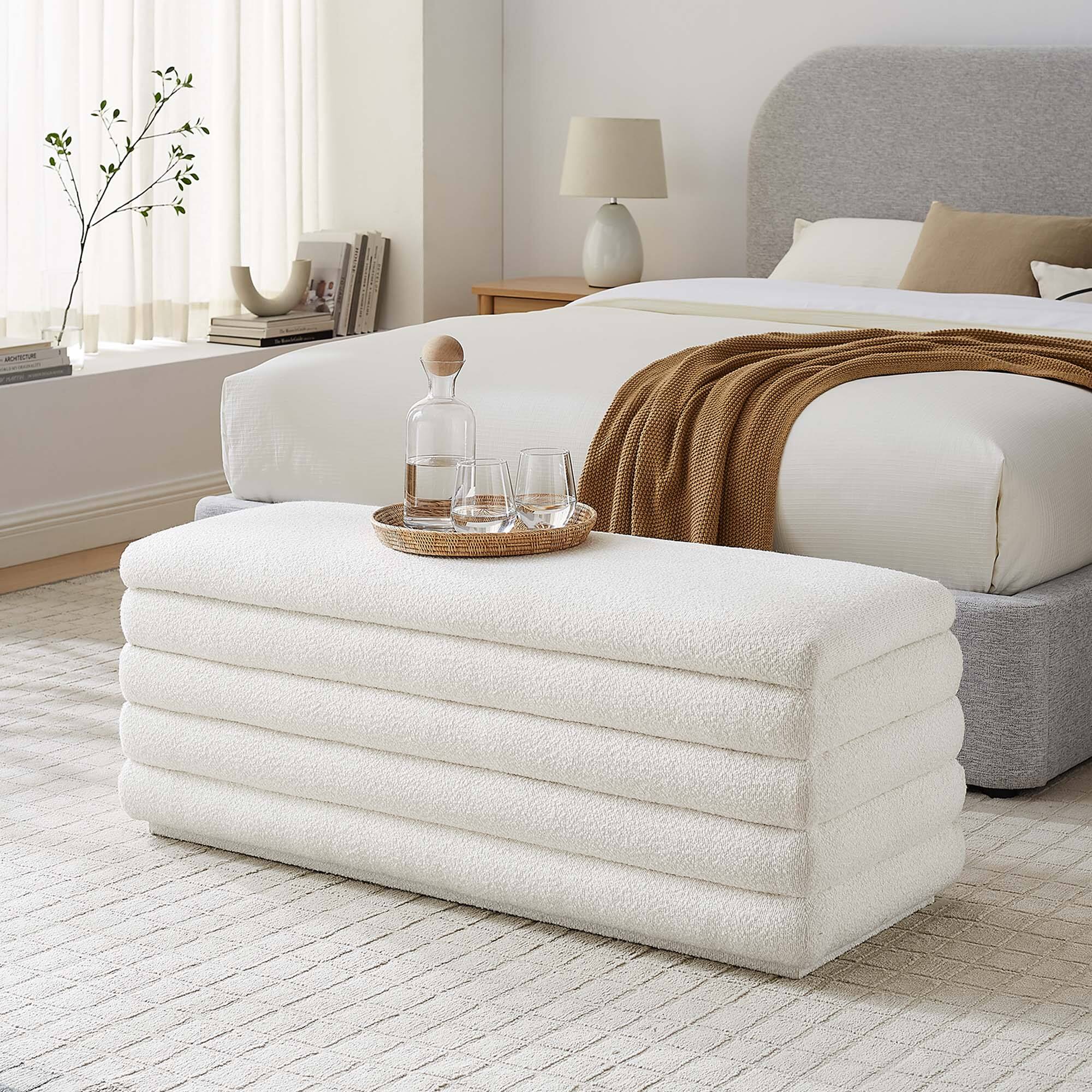 Alt View 5. Modway - Mezzo Boucle Upholstered Storage Bench by Modway - Green.