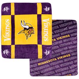 Pegasus - Minnesota Vikings 60- x 70- Reverse Block Double-Sided Ultra Cozy Blanket - Multicolor