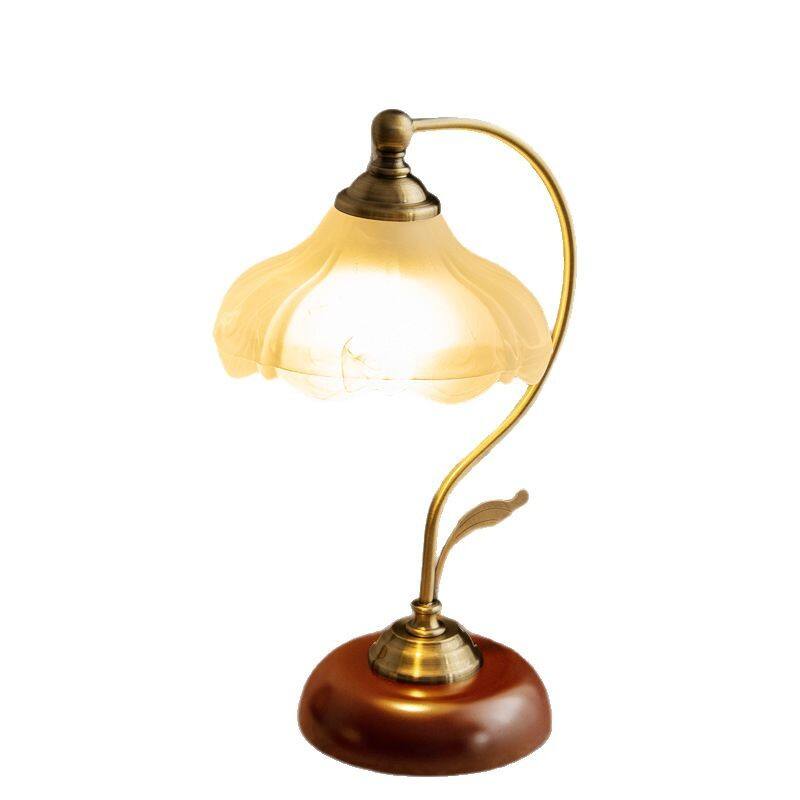 Front. Cluzine - Elegant Vintage Modern Chinese Style Table Lamp, 3 Color Warm Light Bedside Desk Lamp for Bedroom Office Decoration.
