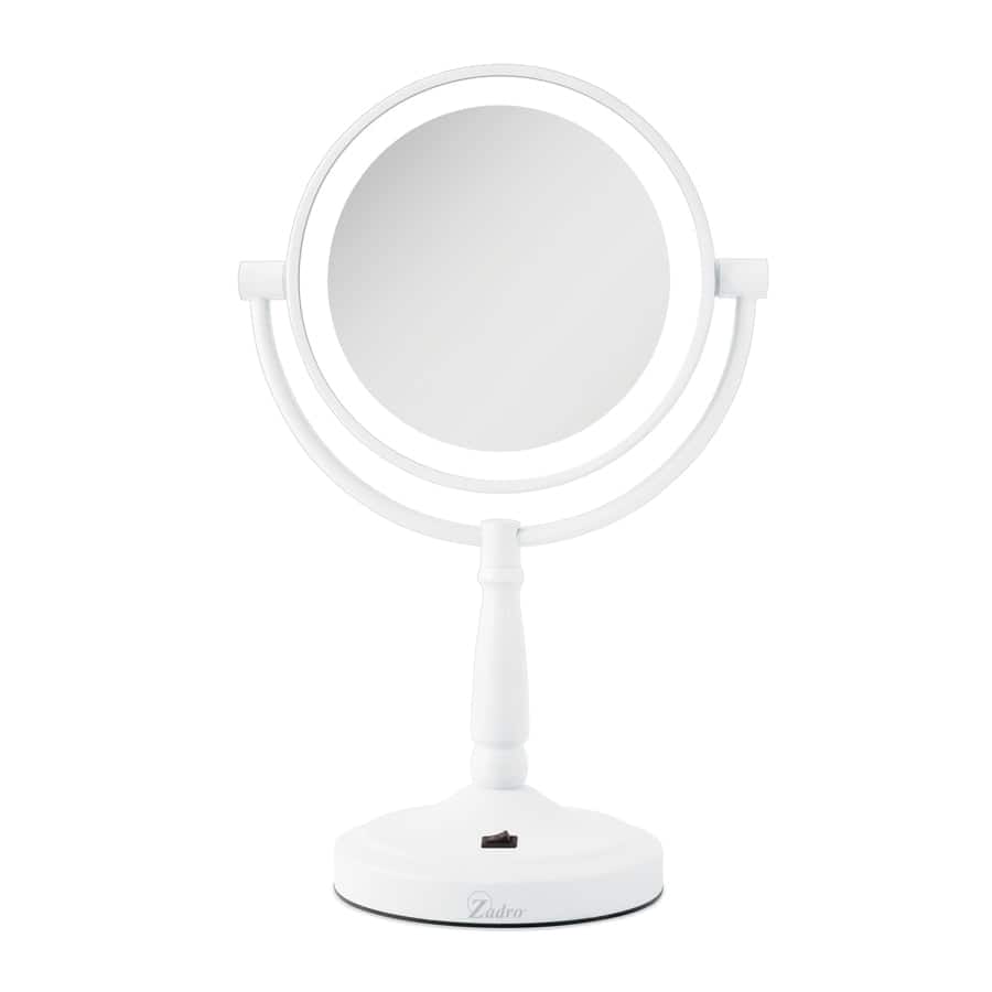 Zadro - Cordless LED Lighted Makeup Mirror with 10X/1X Magnifications for Flawless Beauty - White