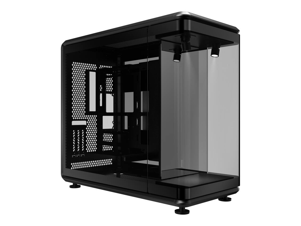 Back. Cooler Master - Cooler Master MasterFrame 360 Panorama ATX Case, 3-Side Glass, 430mm GPU, 360mm Radiator, PCIe 5.0, USB4-C - Black.
