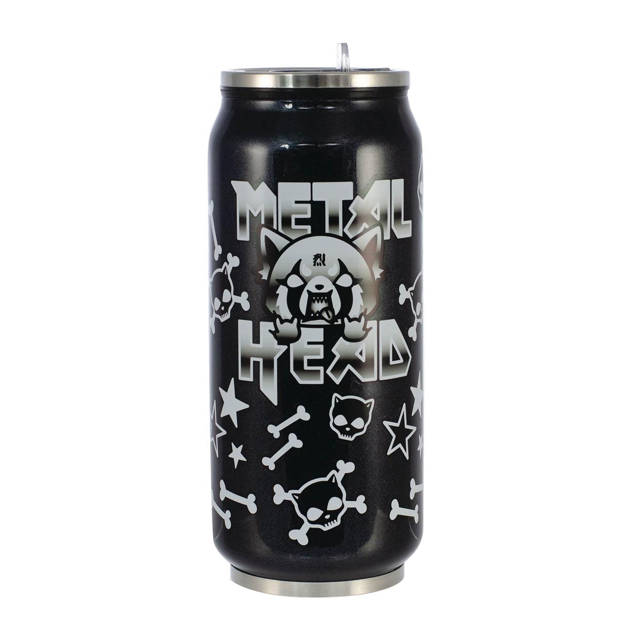Seven20 - Aggretsuko Metal Head 12oz Insulated Stainless Steel Travel Can - Black