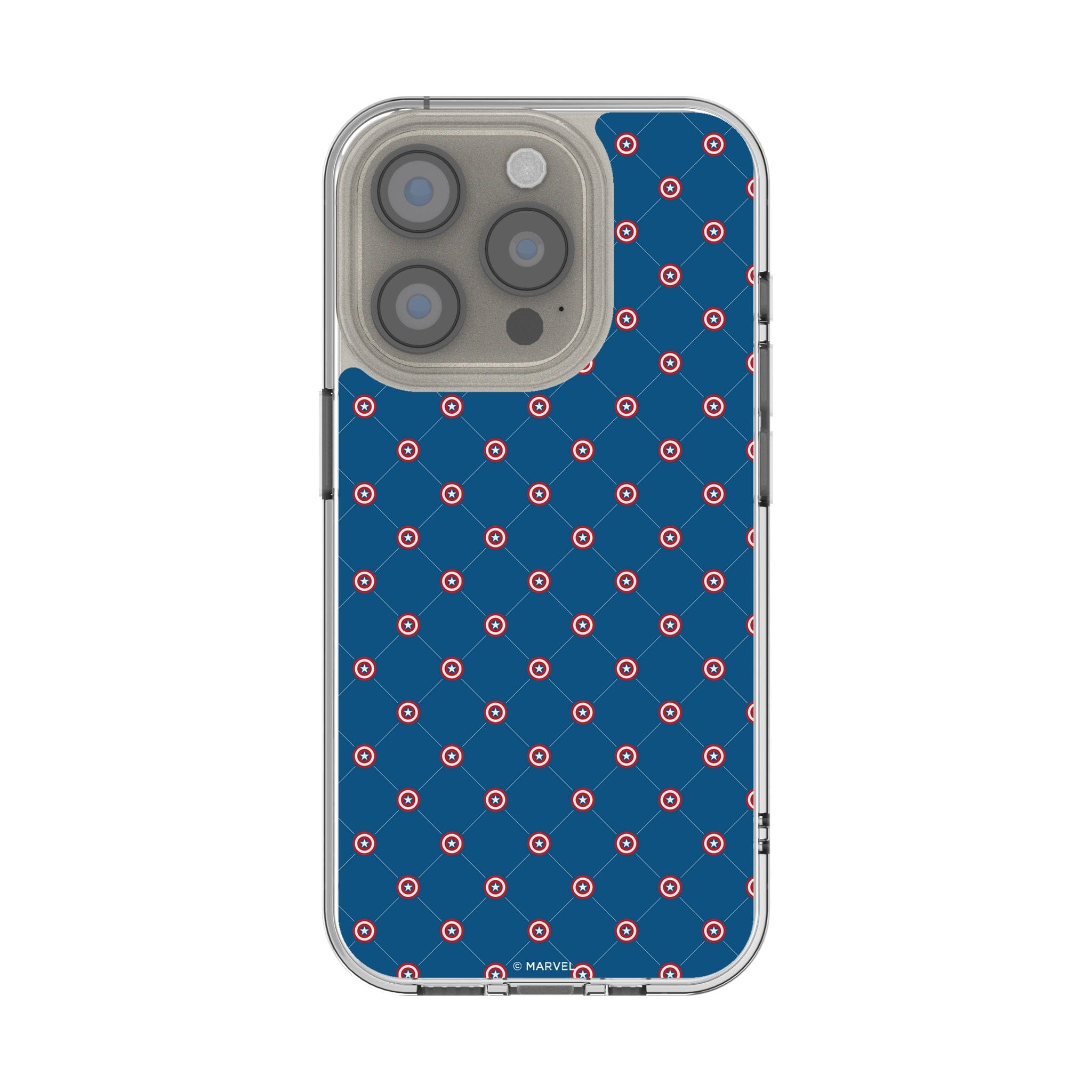 Keyscaper - Marvel Pattern Clear Phone Case - Apple iPhone 16 Pro Max - Captain America