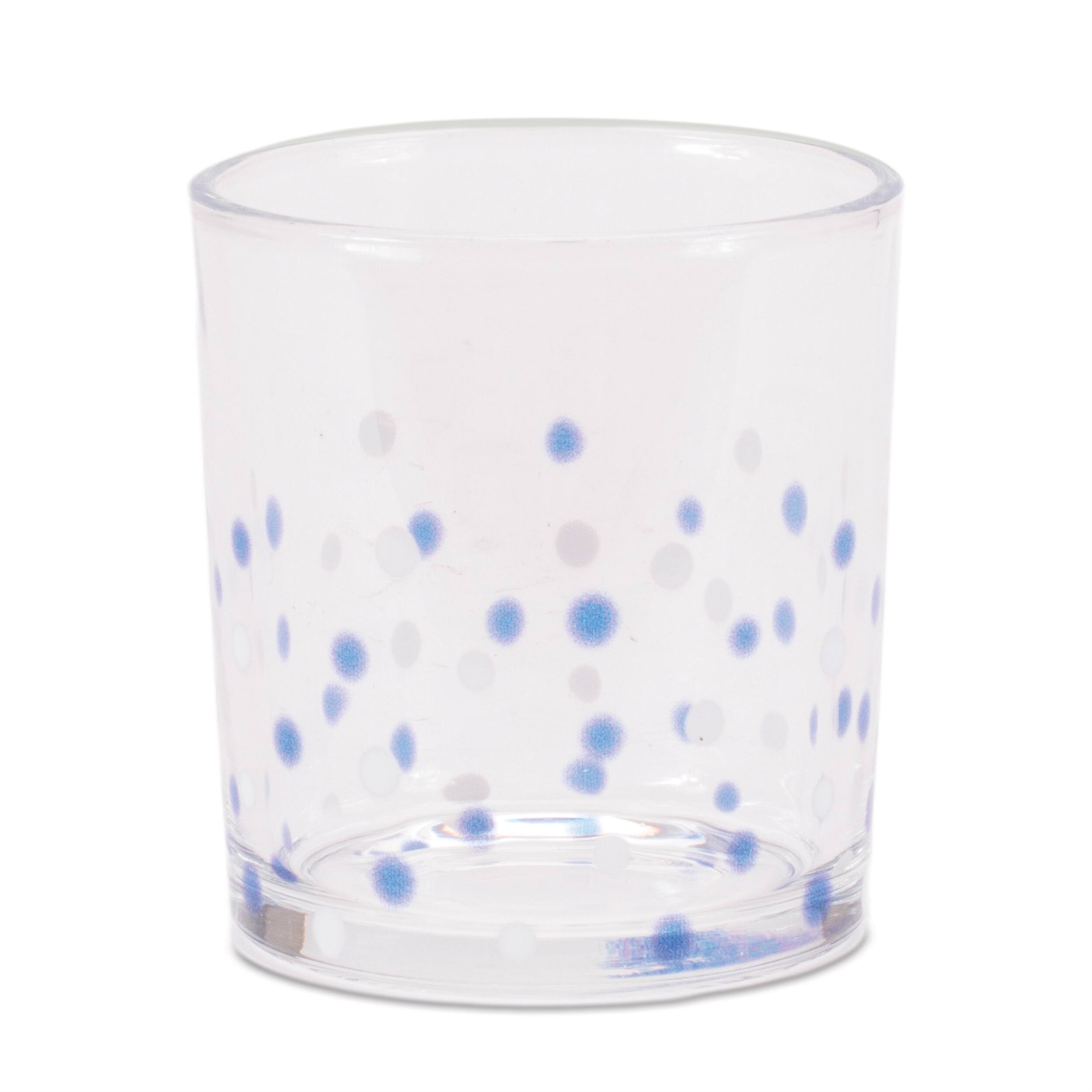 Angle. BreeBe - Dotted Glass Votive Candle Holder (Set of 3) - Blue.