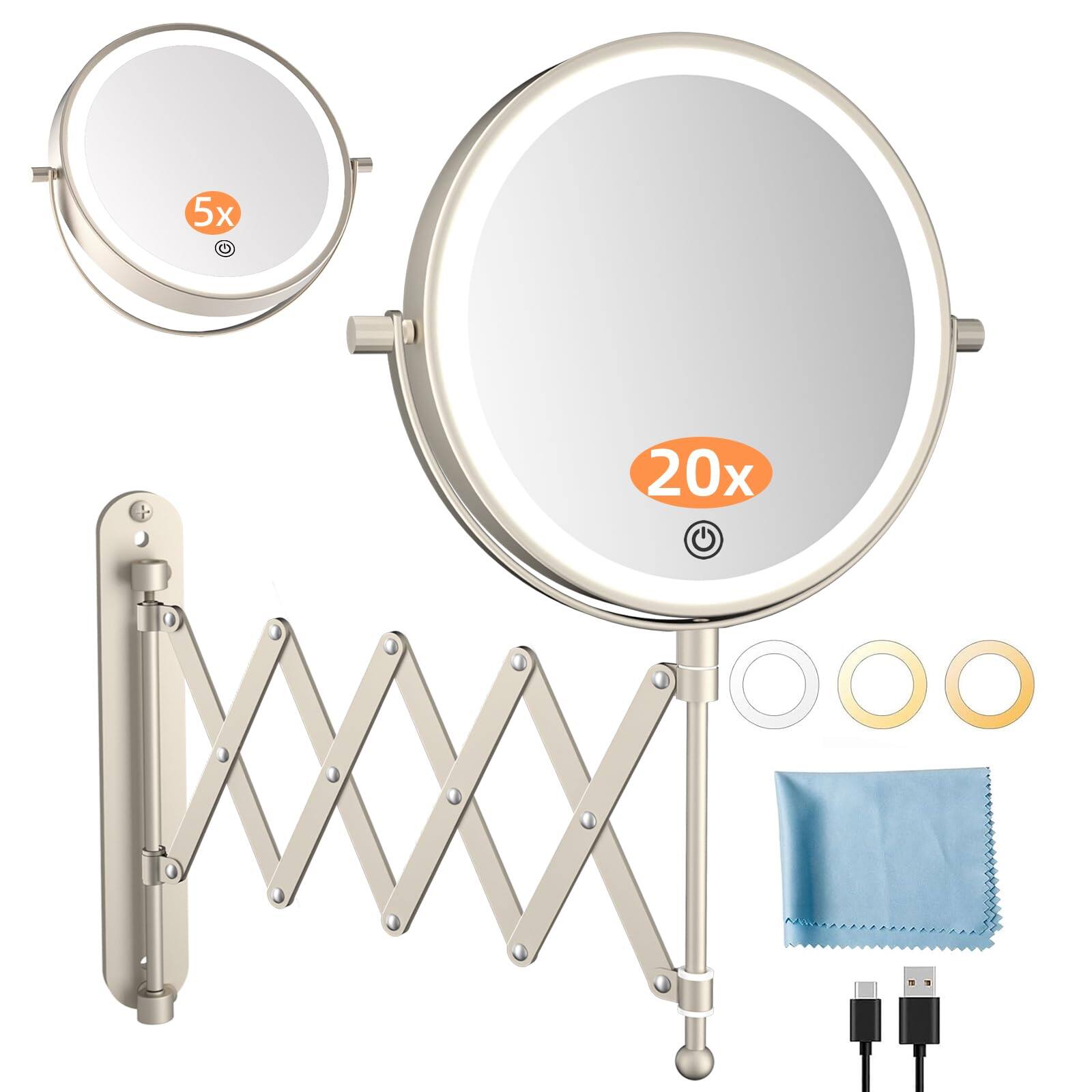 HM 1810 Rechargeable Wall Mounted Lighted Makeup Vanity Mirror ...