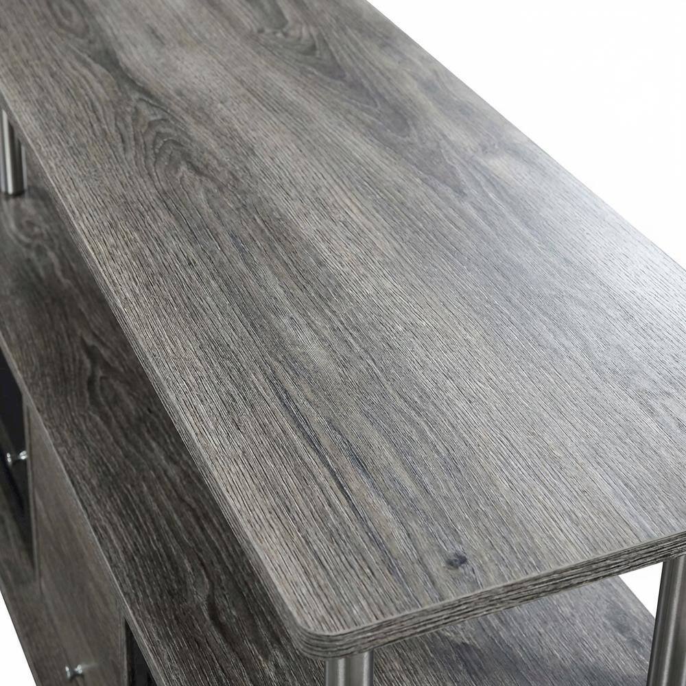 Alt View 4. FurniFact - Modern Gray TV Stand with 3 Storage Cabinets and Shelf for 55-Inch TVs - Gray.