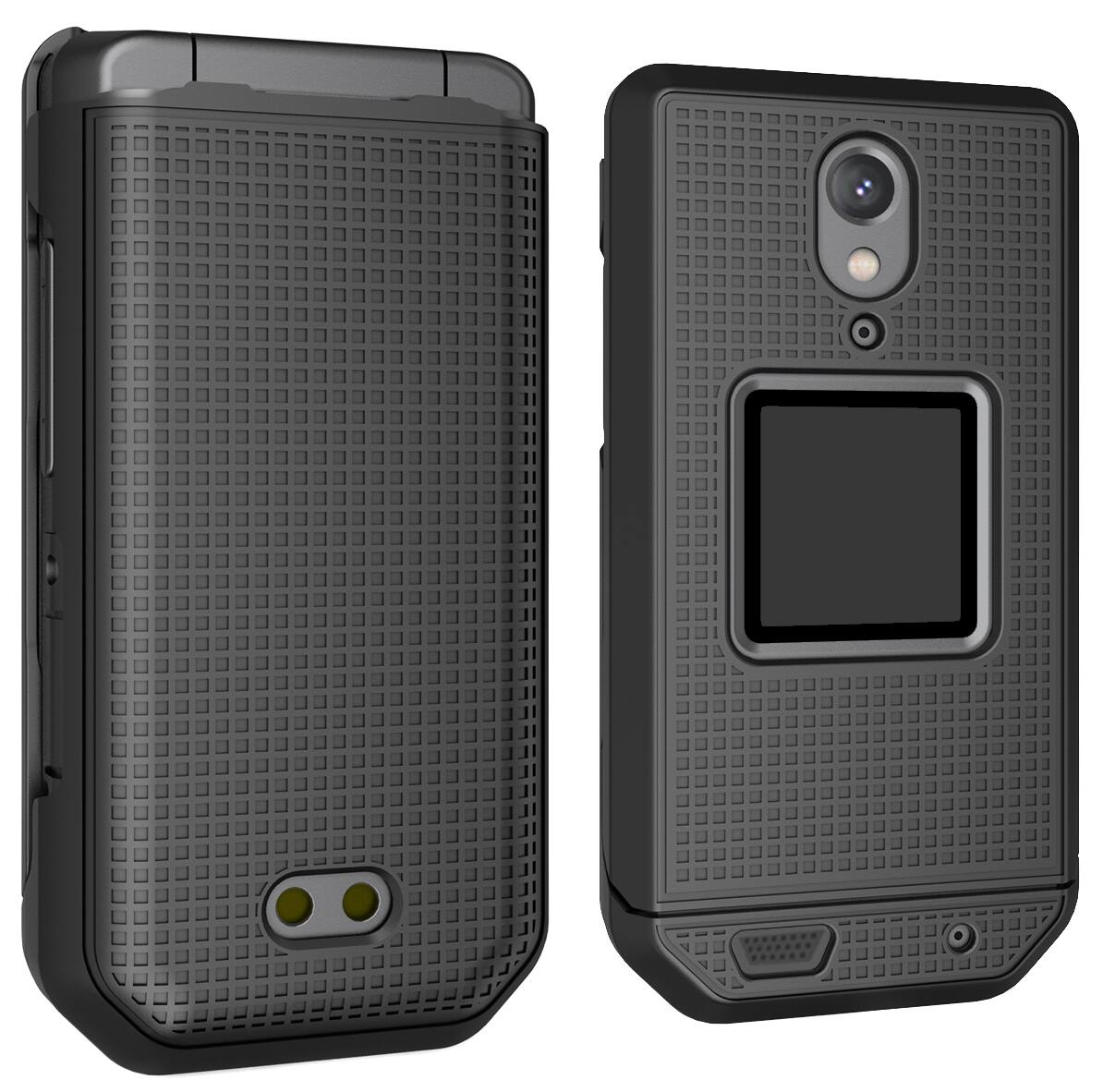 Alt View 7. Nakedcellphone - Hard Case for CAT S22 Flip Phone - Black.