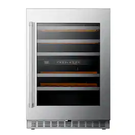 Kucht - 24 in. Dual Zone 52-Wine Bottles Wine Cooler - Stainless Steel