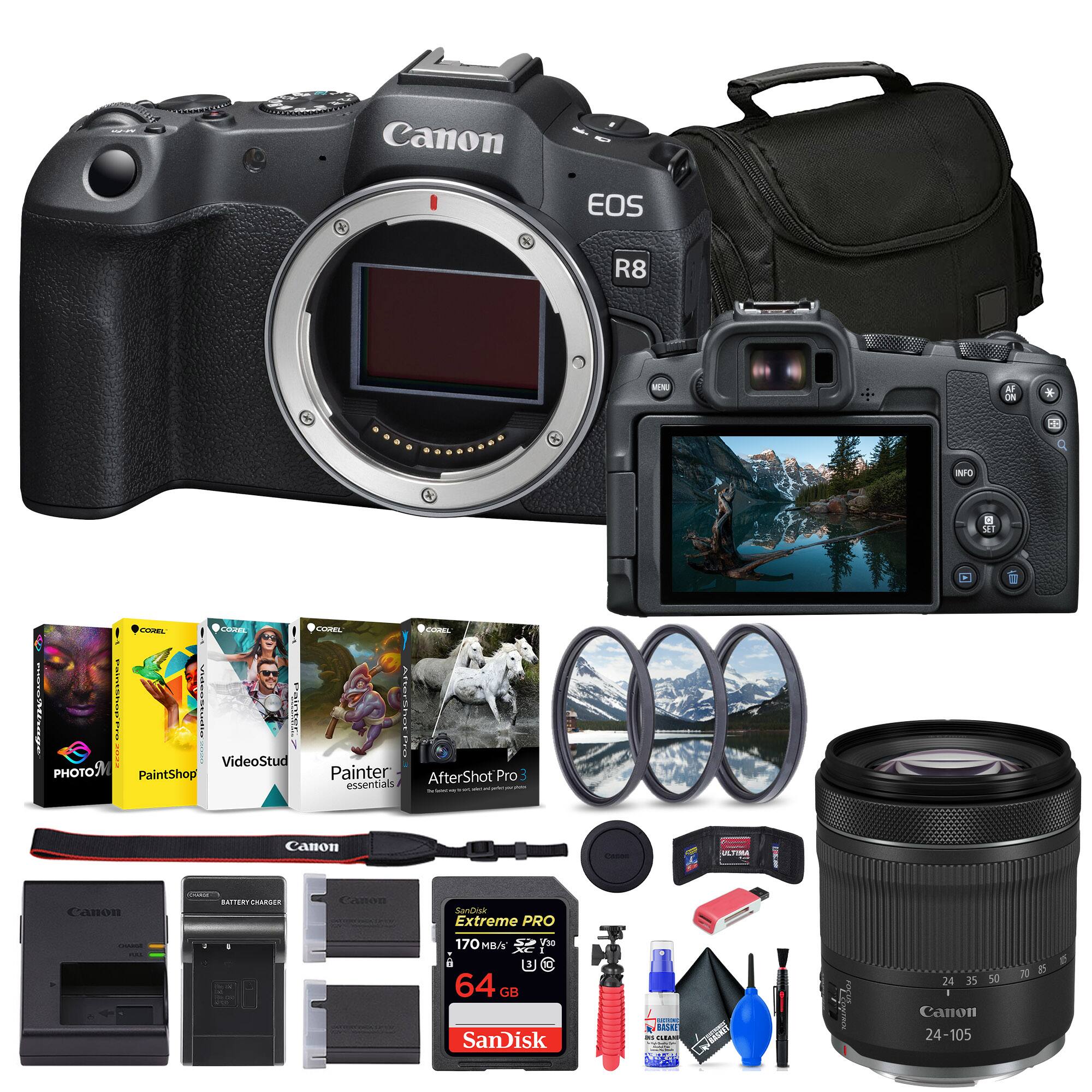 Canon EOS R8  
AF Oe A M1 - des 5 I I RE PLt.  
aeobhalio Faitert Y | | VideoStud PHOTO) PaintShop CLUPEL PL die : .i.c. Painter AfterShot Pro 3 essentials - : I Canon TN Anon | ATYRARCS CAlon Sancae Extreme PRO - : 170 HBN y30 - . 64 GB SamDisk . SNSR - C ME . 243550 24  
Canon 24-105