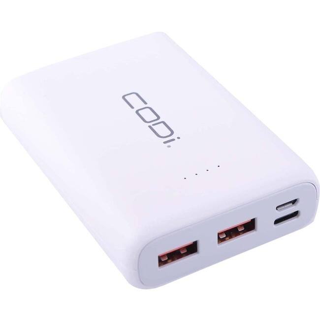 CODi - 10,000mAh Quick Charge PowerBank w/ USB-C, USB-A (x2), Micro-USB