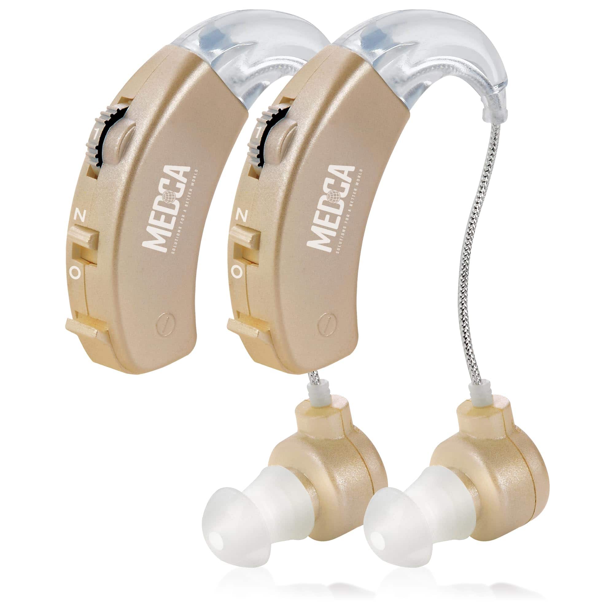 MEDca - Behind the Ear Sound Amplifier - BTE Hearing Ear Amplification Device and Digital Sound Enhancer PSAD - Gold