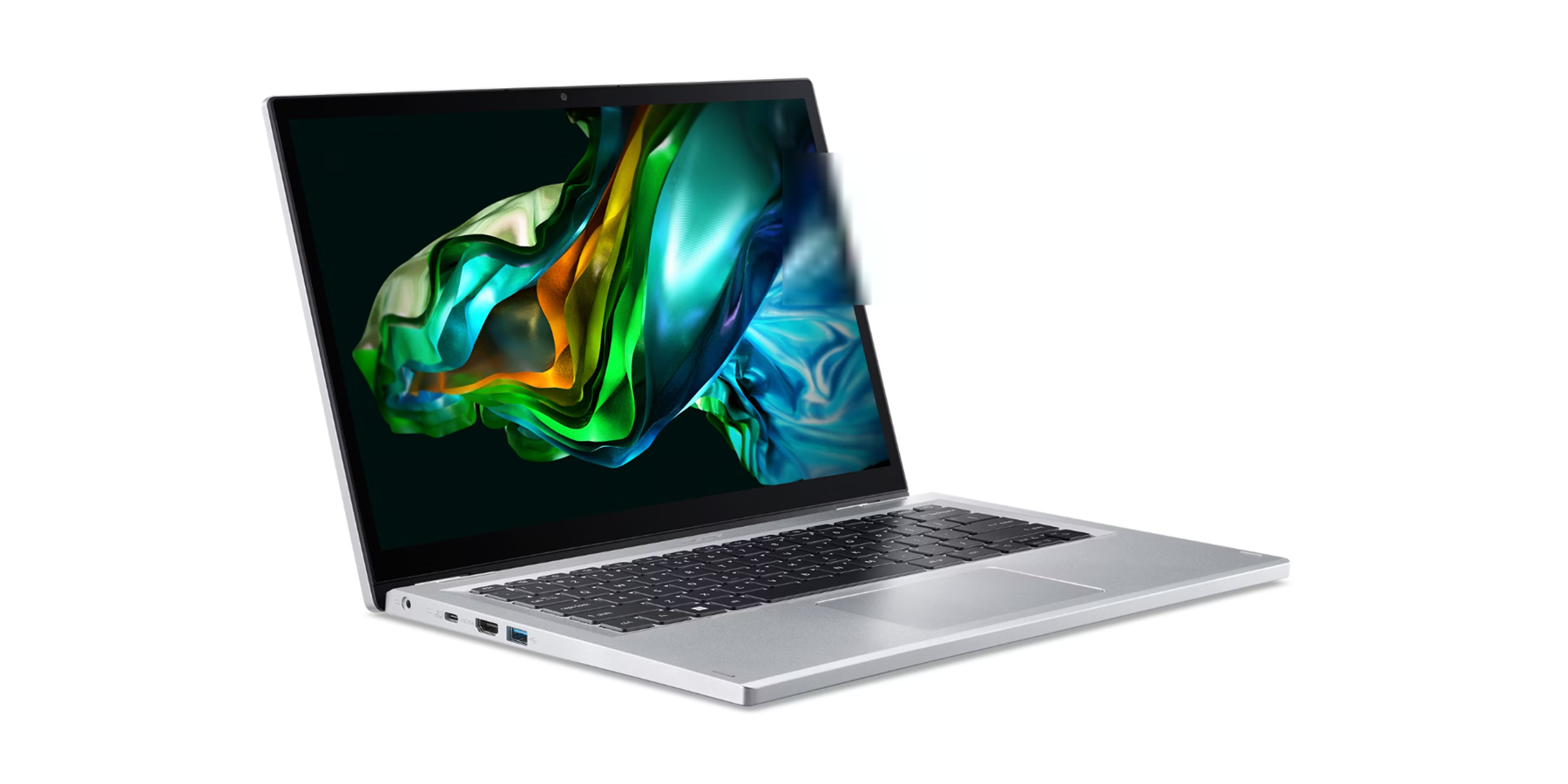 Left. Acer - Aspire 3 - 14" Touchscreen Laptop Intel Core i3-N305 1.8GHz 8GB RAM 128GB SSD Windows 11 Home - Pure Silver.