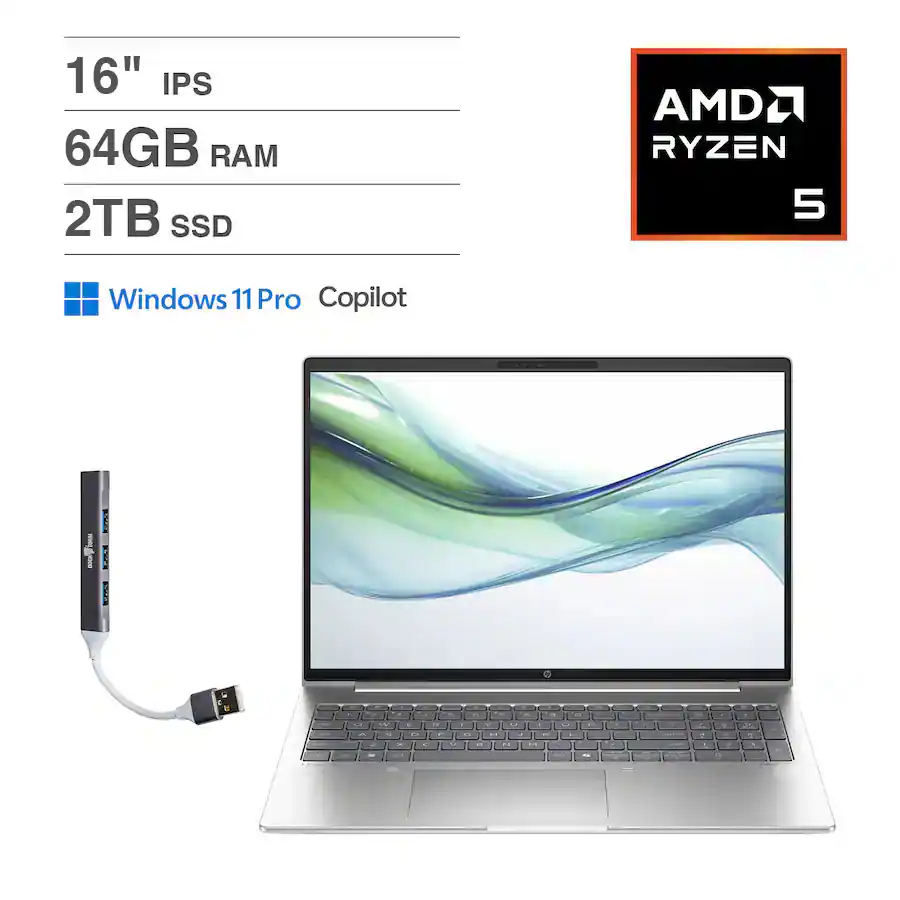 HP Upgraded 465 A1RM6UT#ABA Laptop (Ryzen 5 7535U, 64GB RAM, 2TB SSD ...