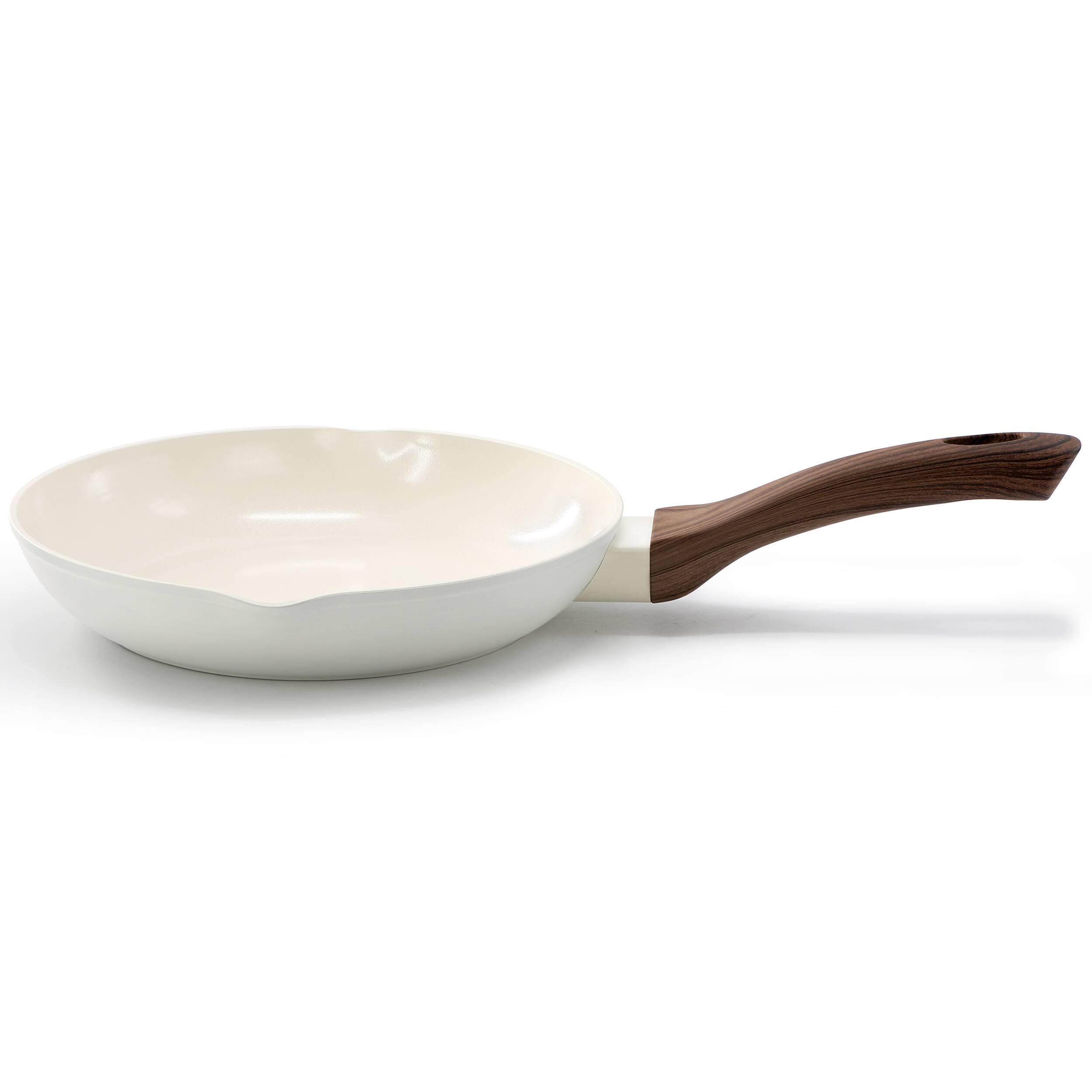 Alt View 1. Oster - Oster Amberg Choice 8 Inch Ceramic Nonstick Forged Aluminum Frying Pan in Off-White - Off-White.
