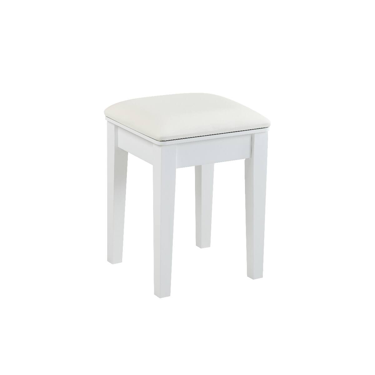 Alt View 7. Loheer - Loheer Compact Makeup Vanity Table with Stool, Reversible Mirror, White - White.