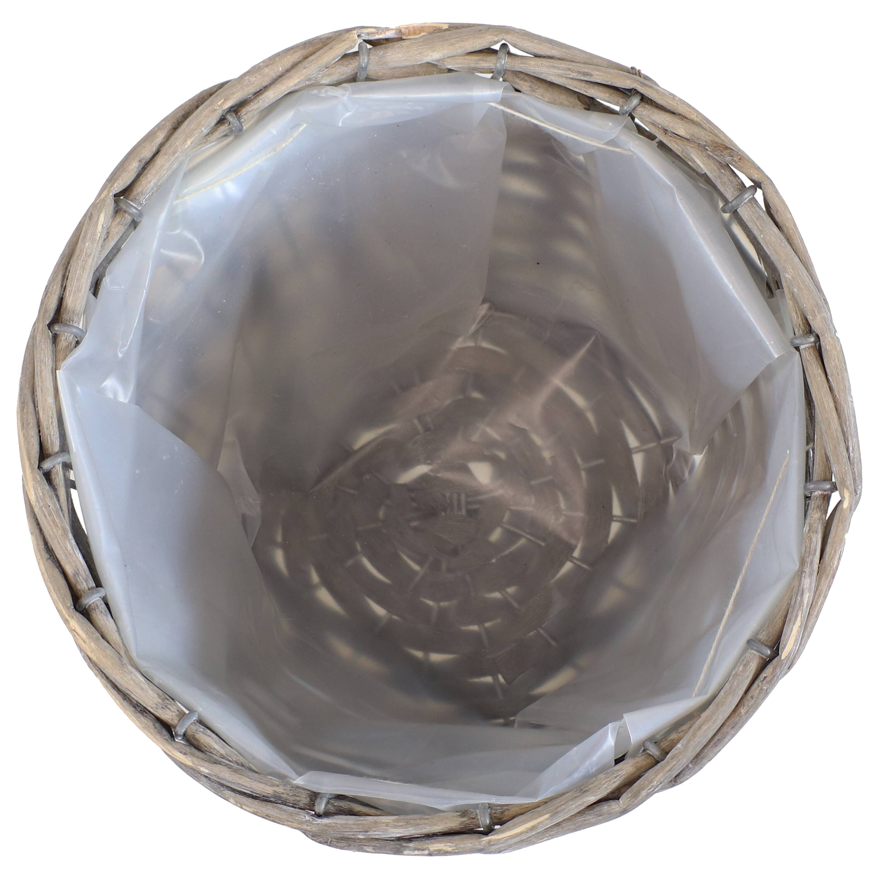 Alt View 7. Sunnydaze - 6.75 in Rattan Wicker Basket Planters with Lining - Set of 5 - Gray.