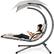 Front. Best Choice Products - Best Choice Products Hanging Curved Chaise Lounge Chair Swing w/ Pillow, Shade, Stand - White Sand - White Sand.