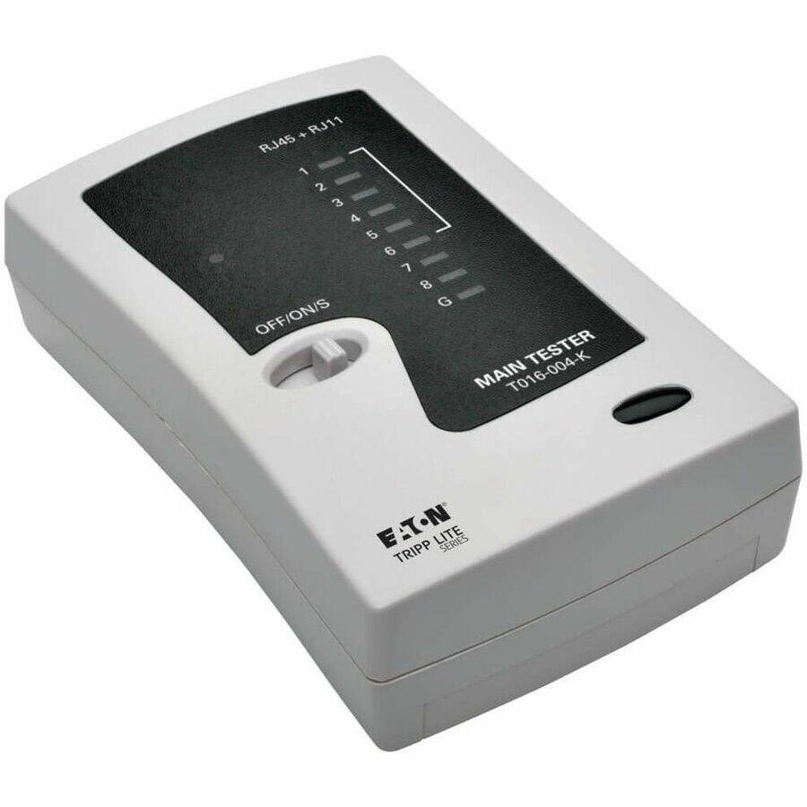 RJ45 + RJ11  
1 2 3 4 5 6 7 8 G  

OFF/ON/S  

MAIN TESTER  
T016-004-K  

ET-N  
TRIPP LITE SERIES  
TRIPP LITE