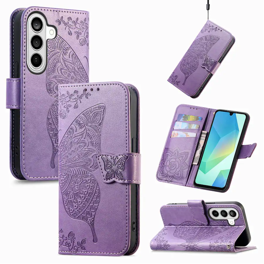 Dteck Wallet Case for Samsung Galaxy S26+, Embossed Butterfly Pattern ...