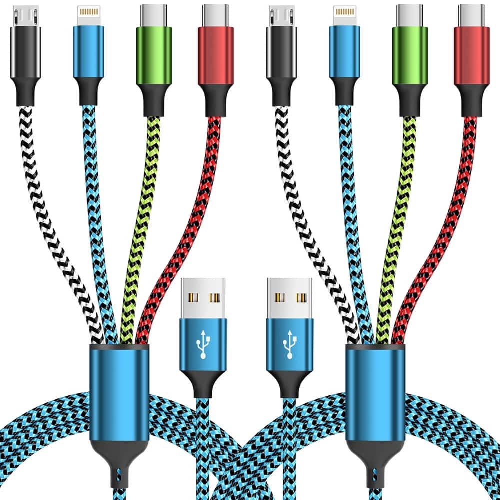 PARKER SLATER - Dual Type-C 4-in-1 Charging Cable, 2 Pack, 5FT - Blue