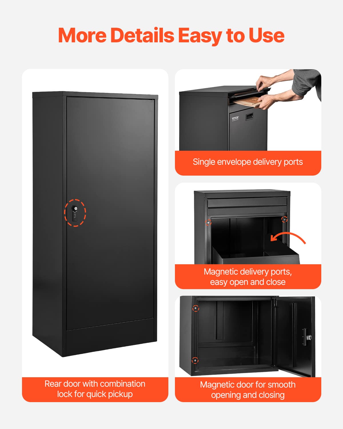 VEVOR Package Delivery Boxes for Outside, 47.2 in Mailbox for