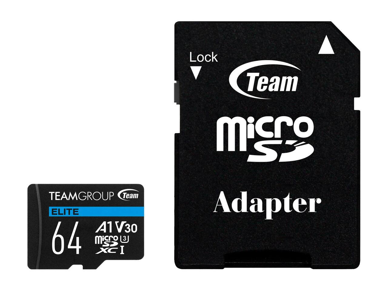 Lock Team micro SD

TEAMGROUP Team ELITE A1 V30 64 micro SDXC I

Adapter