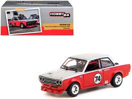 Tarmac Works - Datsun 510 #74 Daniel Wu Trans-Am B-Sedan 2.5 Challenge (2023) Hobby64 Series 1/64 Diecast Model Car - Silver and Red
