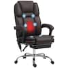 Front. Vinsetto - Massage Office Chair with Footrest and 6 Vibration Points, Heated Reclining Leather Desk Chair - Brown.