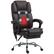 Front. Vinsetto - Massage Office Chair with Footrest and 6 Vibration Points, Heated Reclining Leather Desk Chair - Brown.