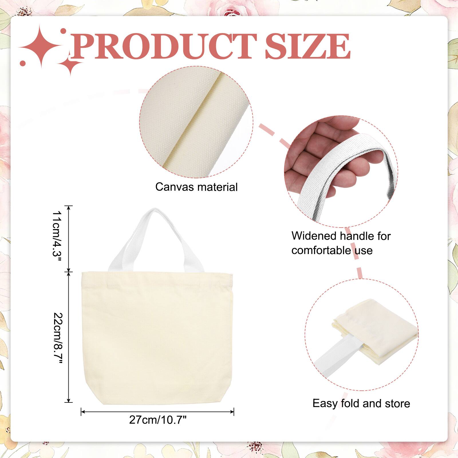 PRODUCT SIZE

11cm/4.3" Canvas material

22cm/8.7" Widened handle for comfortable use

27cm/10.7" Easy fold and store