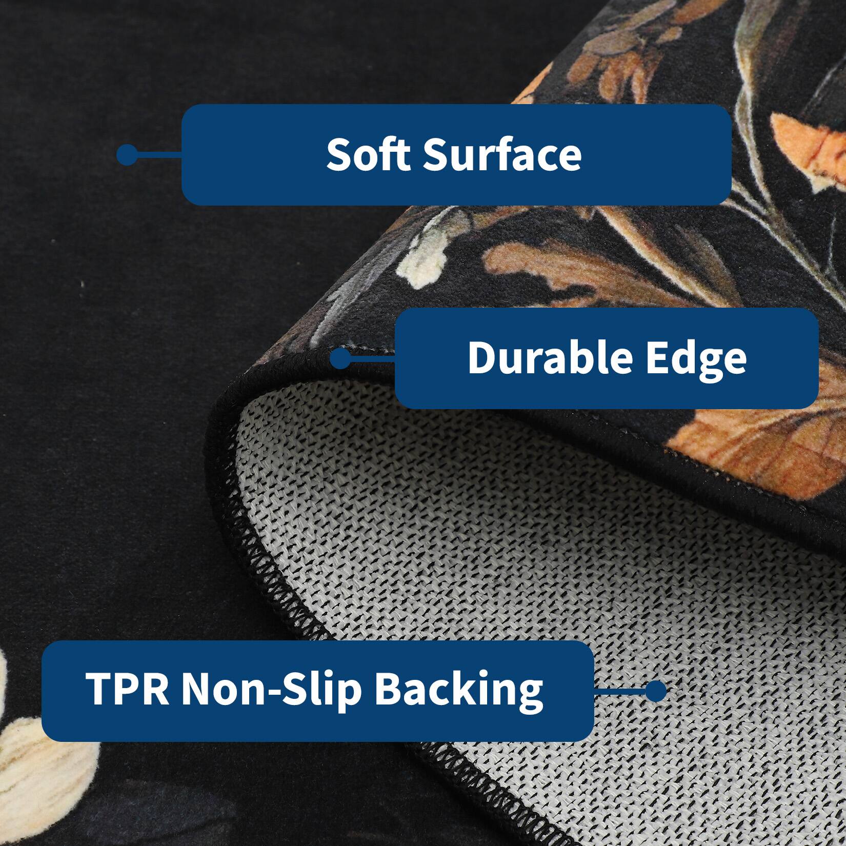 Alt View 1. Acekool - Christmas 2'x3' Rug for Entryway Indoor Small Washable Kitchen Rugs Soft Bathroom Carpet Elk Holiday Decor Non-Slip mat - Black.