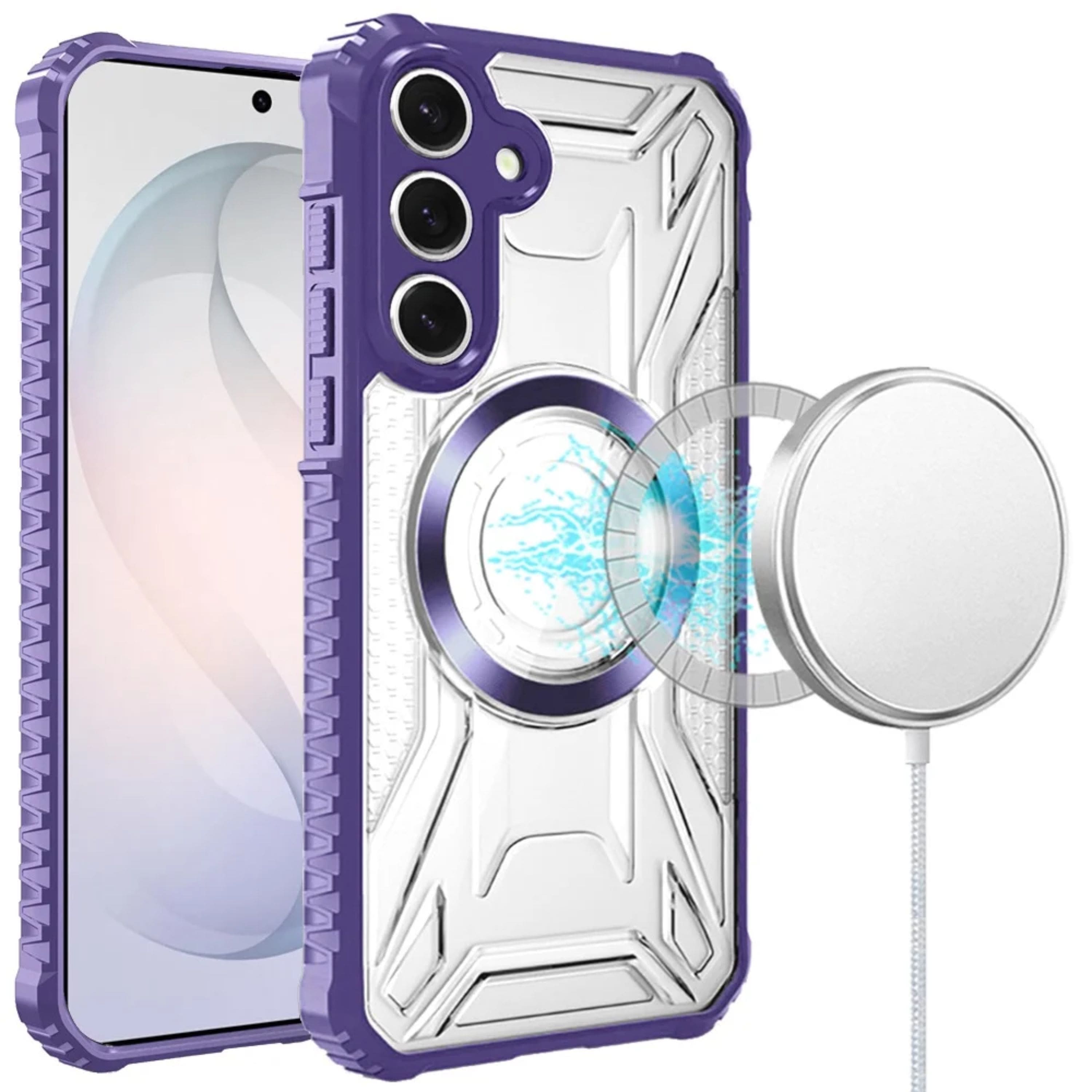 Kitcheniva - Magnetic Circle Shock Absorbent Cover Plus Tempered Glass For Samsung S26 FE - Purple price history on PriceWatchPro