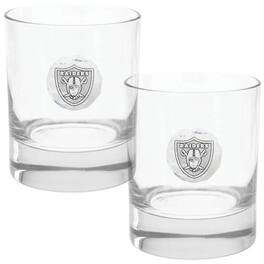 Wendell August Forge - Las Vegas Raiders Two-Piece 11oz. Rocks Glass Set - Multicolor