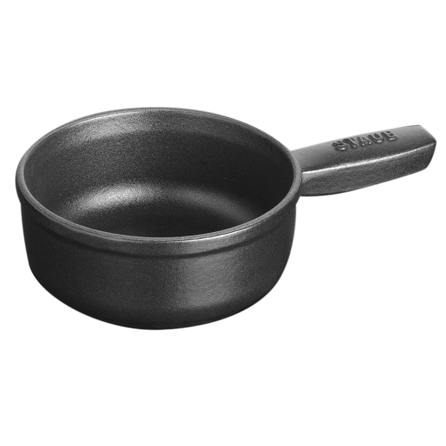 Front. Staub - Staub Cast Iron 12-oz Mini Cheese Fondue Pot - Matte Black - Matte Black.