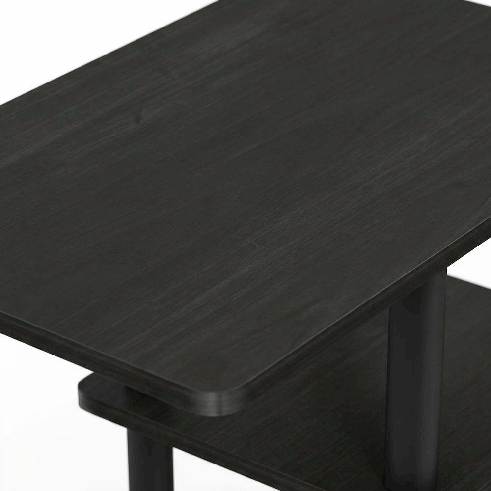 Alt View 2. FurniFact - FurniFact U-Shape Sofa Side Table, Rolling Casters - Espresso - Espresso/Black.