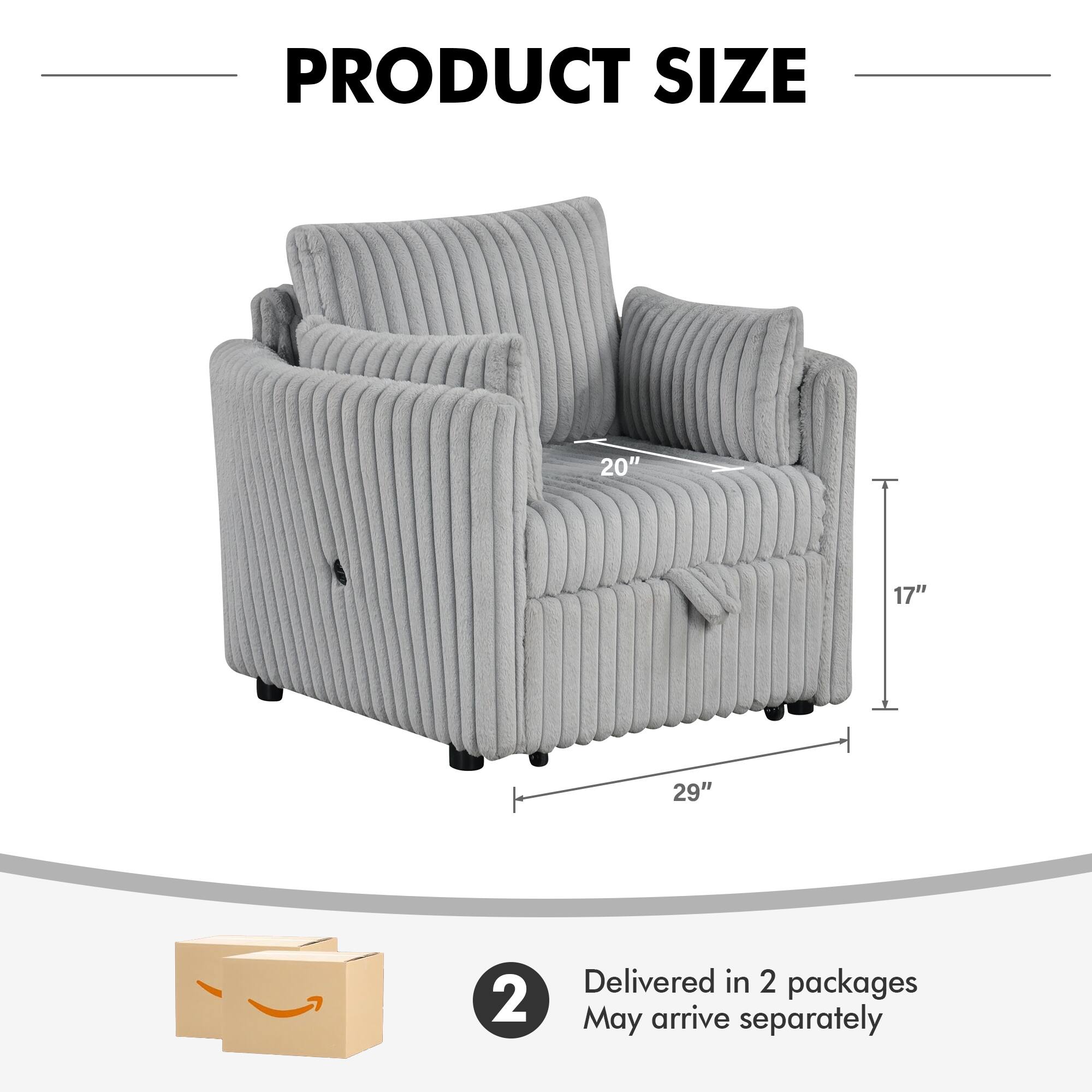 PRODUCT SIZE  
20" 17" 29"  
Delivered in 2 packages  
May arrive separately