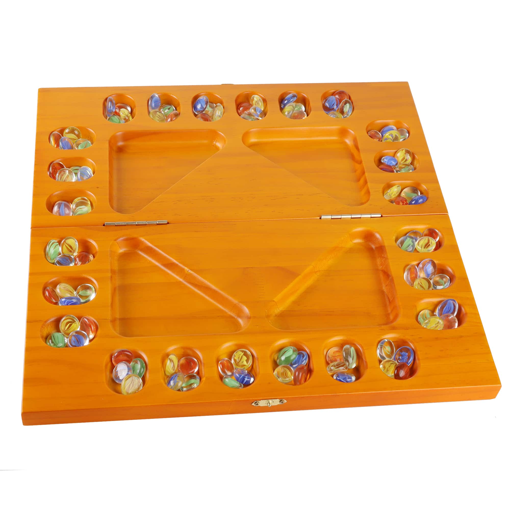 GSE Games & Sports Expert - 4-Player Mancala Board Game with Multi-Color Glass Stones, Folding Wooden 4-Way Mancala - Oak price history on PriceWatchPro