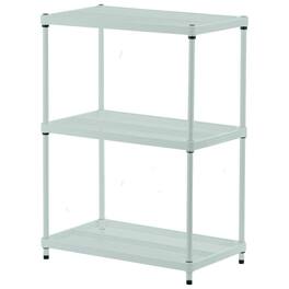 Design Ideas - MeshWorks 3 Tier Full-Size Metal Storage Shelving Unit Rack, Green - Sage Green