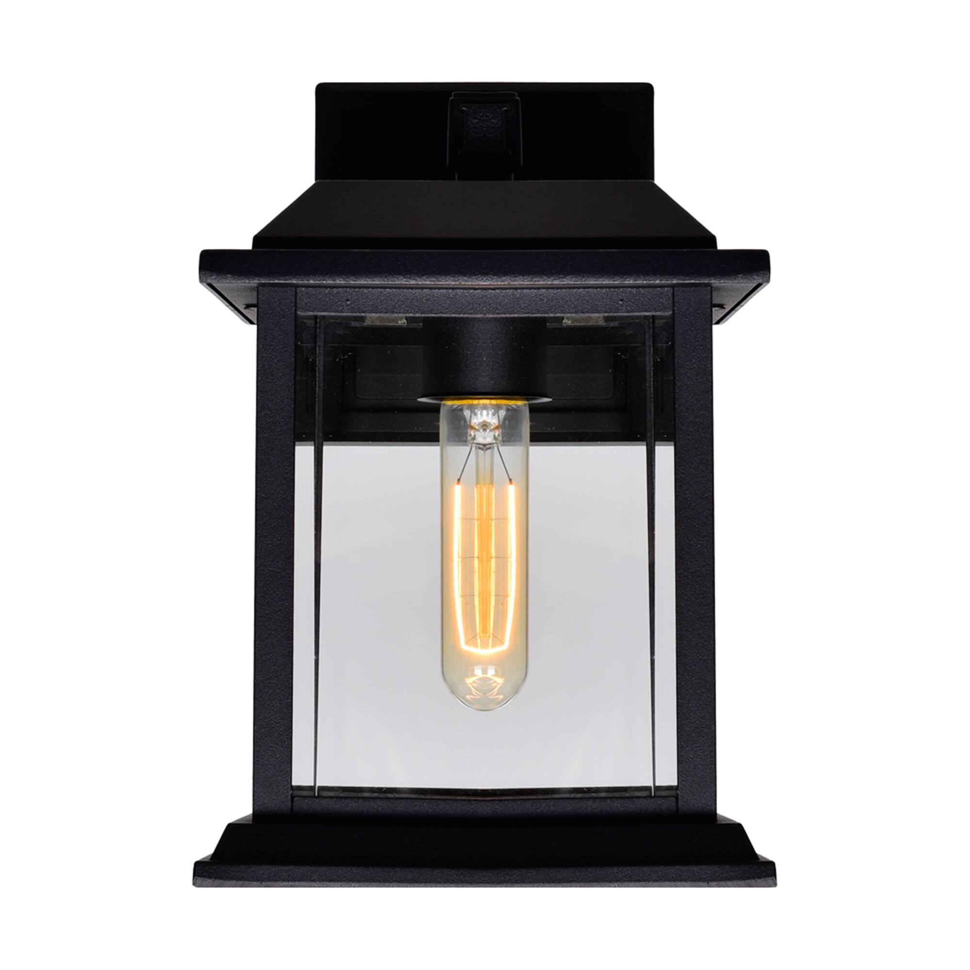 Back. CWI Lighting - Blackbridge 1 Light Outdoor Black Wall Lantern - Black.