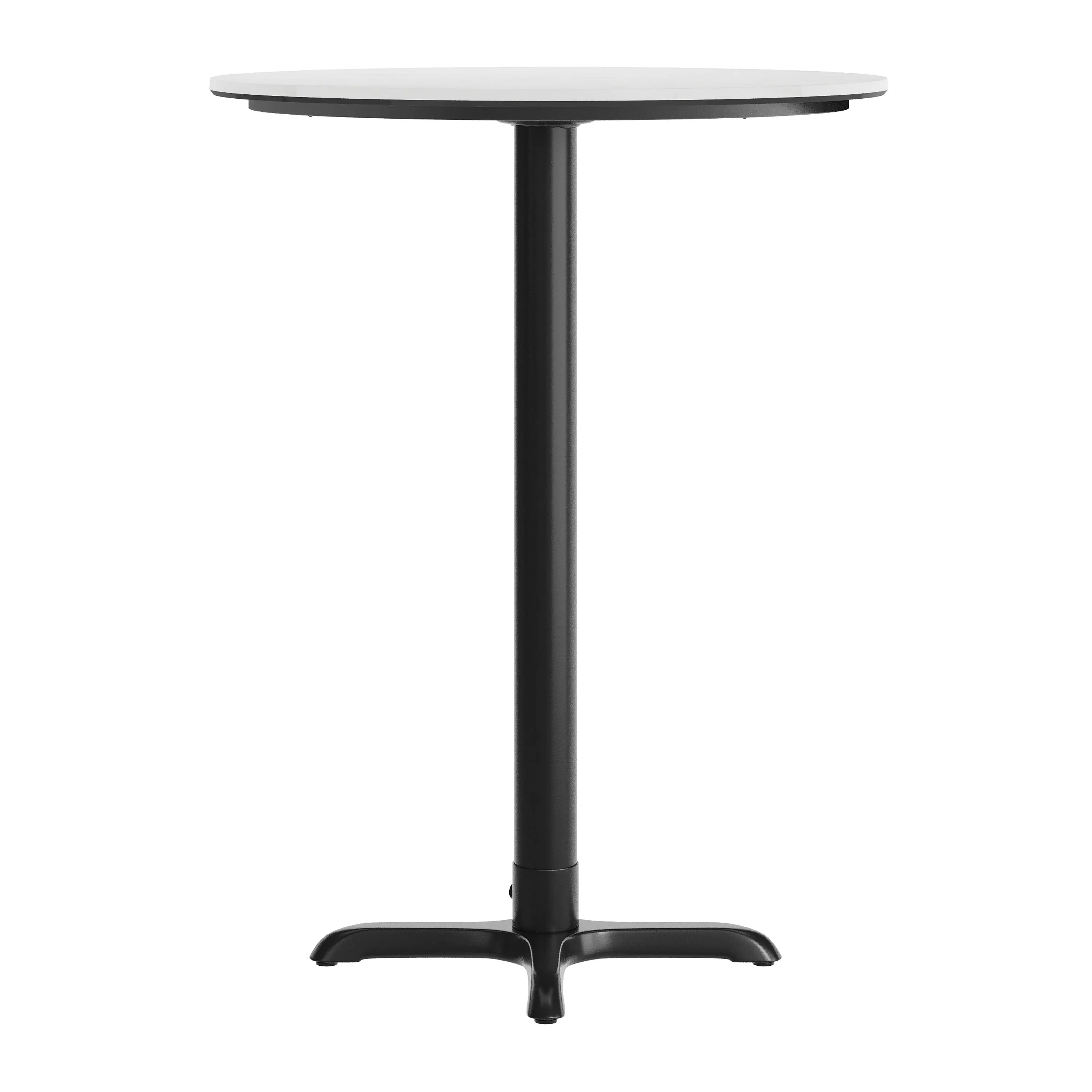 Alt View 7. Emma + Oliver - PureShield Tabletop with Seam-Free Surface Innovation and Bar Height Base - White Faux Marble/Black Base.