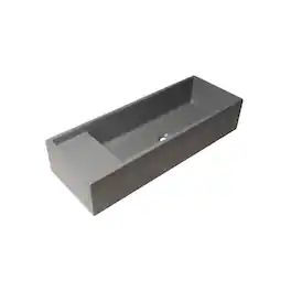 Alfi - 39" Grey Matte Above Mount Fireclay Bathroom Trough Sink - Gray