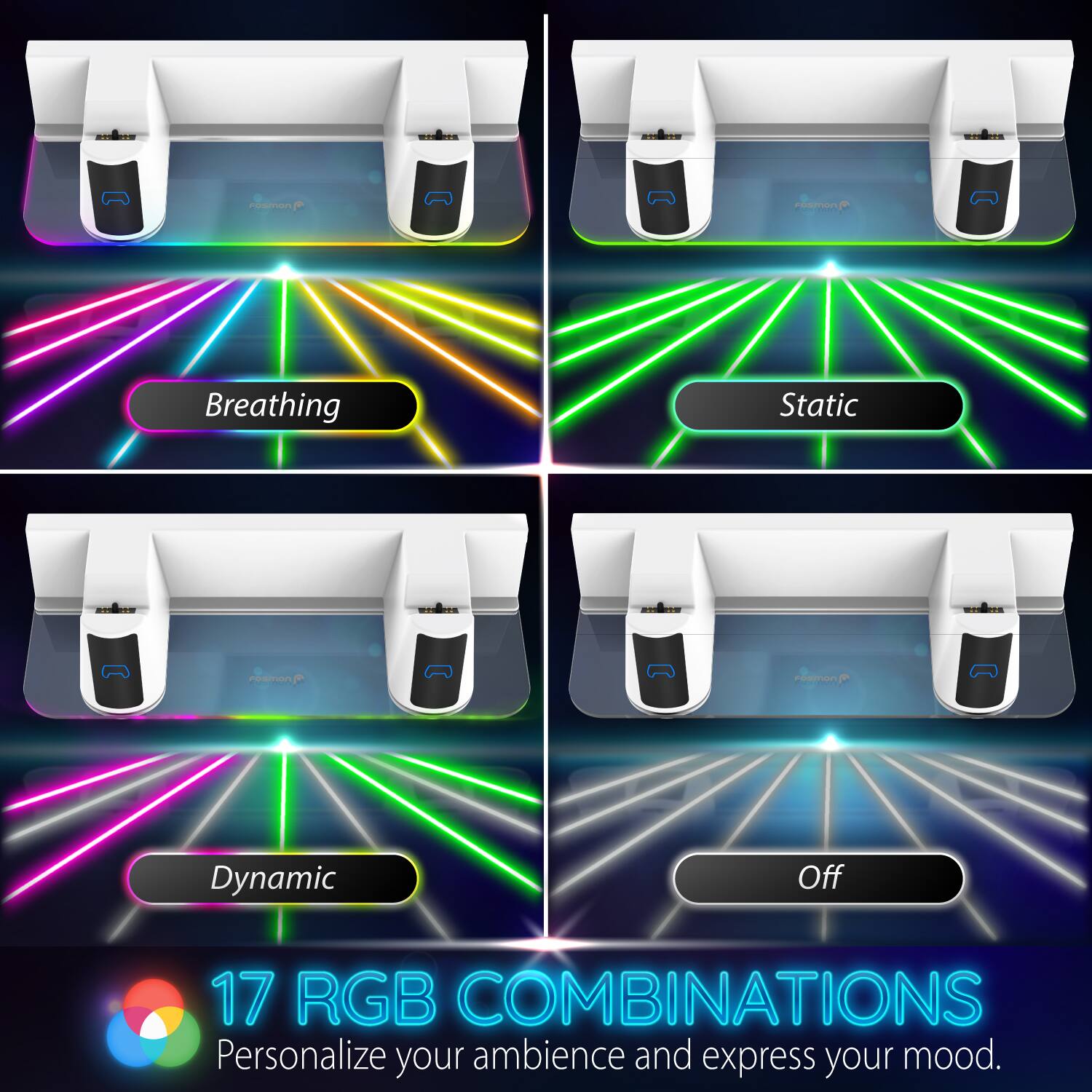 RITLAN cosmen Breathing Static Dynamic Off 17 RGB COMBINATIONS Personalize your ambience and express your mood.