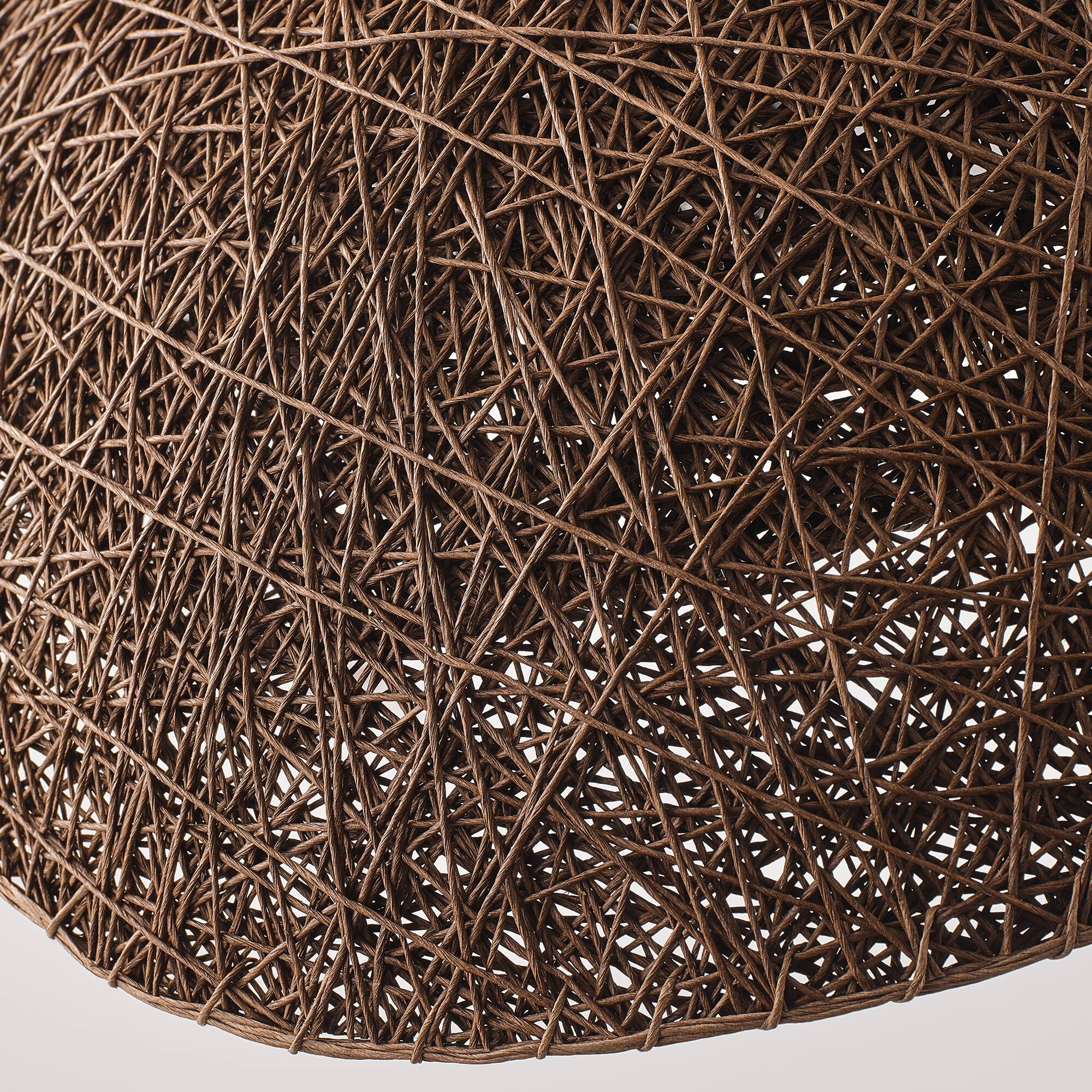 Alt View 9. Vaczon - Bird’s Nest Rattan Pendant Light Wavy Edge Woven Design, Adjustable Cord, Contemporary Pendant Lighting for Any Room - Dark Brown.